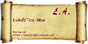 Lukács Aba névjegykártya